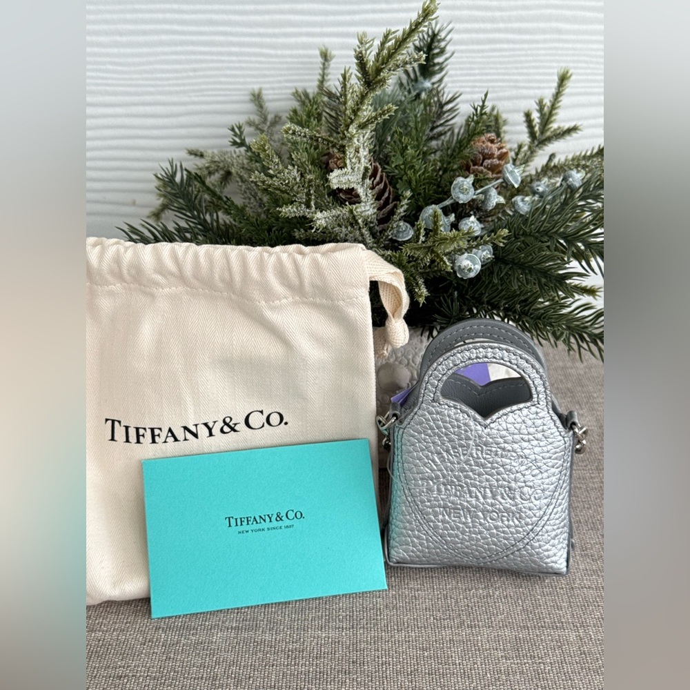 Tiffany & Co. Metallic Silver Leather Mini Nano Bag
